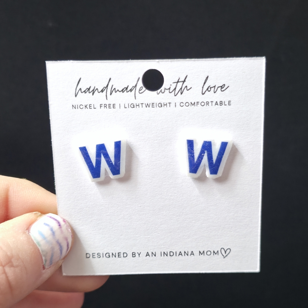 Handmade Adult Stud Earrings Cubs Inspired